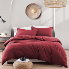 Hotel Soft Microfiber Duvet Cover Set-2000TC Quilt Cover Set & Pillowcases -1 Donna Cover Zipper Closure & 1 x Pillowcases-Br