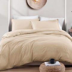 Hotel Soft Microfiber Duvet Cover Set-2000TC Quilt Cover Set & Pillowcases -1 Donna Cover Zipper Closure & 1 x Pillowcases-Br