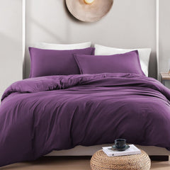 Hotel Soft Microfiber Duvet Cover Set-2000TC Quilt Cover Set & Pillowcases -1 Donna Cover Zipper Closure & 1 x Pillowcases-Br