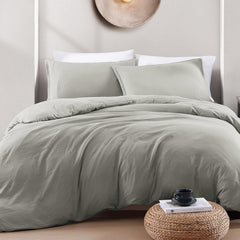 Hotel Soft Microfiber Duvet Cover Set-2000TC Quilt Cover Set & Pillowcases -1 Donna Cover Zipper Closure & 1 x Pillowcases-Br
