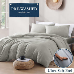 Hotel Soft Microfiber Duvet Cover Set-2000TC Quilt Cover Set & Pillowcases -1 Donna Cover Zipper Closure & 1 x Pillowcases-Br
