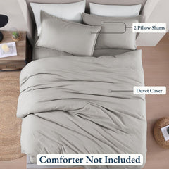 Hotel Soft Microfiber Duvet Cover Set-2000TC Quilt Cover Set & Pillowcases -1 Donna Cover Zipper Closure & 1 x Pillowcases-Br