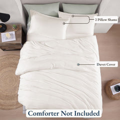 Hotel Soft Microfiber Duvet Cover Set-2000TC Quilt Cover Set & Pillowcases -1 Donna Cover Zipper Closure & 1 x Pillowcases-Br