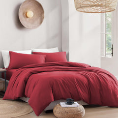 Hotel Soft Microfiber Duvet Cover Set-2000TC Quilt Cover Set & Pillowcases -1 Donna Cover Zipper Closure & 1 x Pillowcases-Br