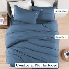 Hotel Soft Microfiber Duvet Cover Set-2000TC Quilt Cover Set & Pillowcases -1 Donna Cover Zipper Closure & 1 x Pillowcases-Br
