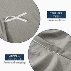 Hotel Soft Microfiber Duvet Cover Set-2000TC Quilt Cover Set & Pillowcases -1 Donna Cover Zipper Closure & 1 x Pillowcases-Br