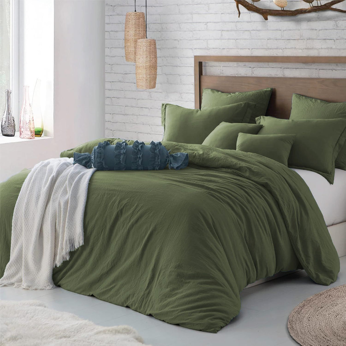 Hotel Soft Microfiber Duvet Cover Set-2000TC Quilt Cover Set & Pillowcases -1 Donna Cover Zipper Closure & 1 x Pillowcases-Br