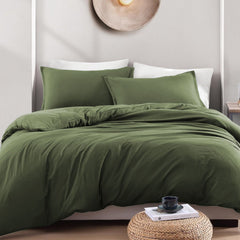 Hotel Soft Microfiber Duvet Cover Set-2000TC Quilt Cover Set & Pillowcases -1 Donna Cover Zipper Closure & 1 x Pillowcases-Br
