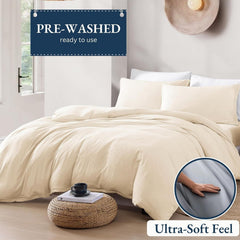 Hotel Soft Microfiber Duvet Cover Set-2000TC Quilt Cover Set & Pillowcases -1 Donna Cover Zipper Closure & 1 x Pillowcases-Br