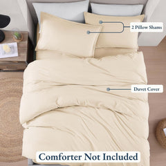 Hotel Soft Microfiber Duvet Cover Set-2000TC Quilt Cover Set & Pillowcases -1 Donna Cover Zipper Closure & 1 x Pillowcases-Br