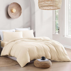 Hotel Soft Microfiber Duvet Cover Set-2000TC Quilt Cover Set & Pillowcases -1 Donna Cover Zipper Closure & 1 x Pillowcases-Br
