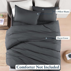 Hotel Soft Microfiber Duvet Cover Set-2000TC Quilt Cover Set & Pillowcases -1 Donna Cover Zipper Closure & 1 x Pillowcases-Br