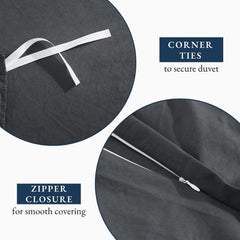 Hotel Soft Microfiber Duvet Cover Set-2000TC Quilt Cover Set & Pillowcases -1 Donna Cover Zipper Closure & 1 x Pillowcases-Br