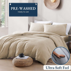 Hotel Soft Microfiber Duvet Cover Set-2000TC Quilt Cover Set & Pillowcases -1 Donna Cover Zipper Closure & 1 x Pillowcases-Br