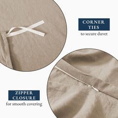 Hotel Soft Microfiber Duvet Cover Set-2000TC Quilt Cover Set & Pillowcases -1 Donna Cover Zipper Closure & 1 x Pillowcases-Br
