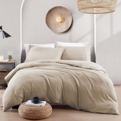 Hotel Soft Microfiber Duvet Cover Set-2000TC Quilt Cover Set & Pillowcases -1 Donna Cover Zipper Closure & 1 x Pillowcases-Br