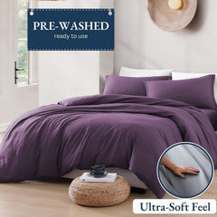 Hotel Soft Microfiber Duvet Cover Set-2000TC Quilt Cover Set & Pillowcases -1 Donna Cover Zipper Closure & 1 x Pillowcases-Br