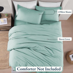 Hotel Soft Microfiber Duvet Cover Set-2000TC Quilt Cover Set & Pillowcases -1 Donna Cover Zipper Closure & 1 x Pillowcases-Br