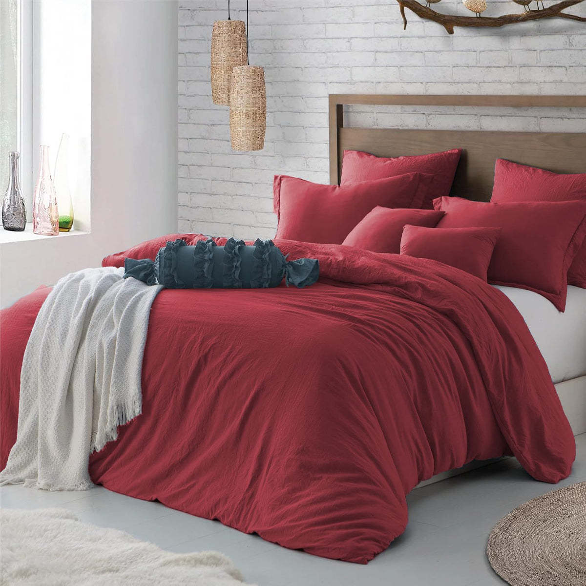 Hotel Soft Microfiber Duvet Cover Set-2000TC Quilt Cover Set & Pillowcases -1 Donna Cover Zipper Closure & 1 x Pillowcases-Br