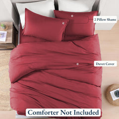 Hotel Soft Microfiber Duvet Cover Set-2000TC Quilt Cover Set & Pillowcases -1 Donna Cover Zipper Closure & 1 x Pillowcases-Br