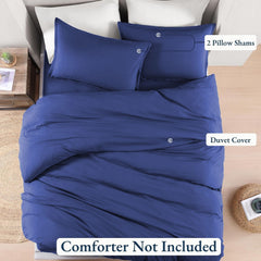 Hotel Soft Microfiber Duvet Cover Set-2000TC Quilt Cover Set & Pillowcases -1 Donna Cover Zipper Closure & 1 x Pillowcases-Br
