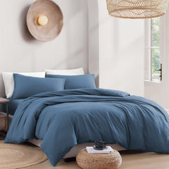 Hotel Soft Microfiber Duvet Cover Set-2000TC Quilt Cover Set & Pillowcases -1 Donna Cover Zipper Closure & 1 x Pillowcases-Br