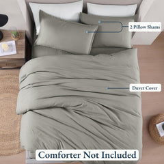 Hotel Soft Microfiber Duvet Cover Set-2000TC Quilt Cover Set & Pillowcases -1 Donna Cover Zipper Closure & 1 x Pillowcases-Br