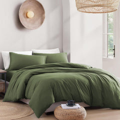 Hotel Soft Microfiber Duvet Cover Set-2000TC Quilt Cover Set & Pillowcases -1 Donna Cover Zipper Closure & 1 x Pillowcases-Br