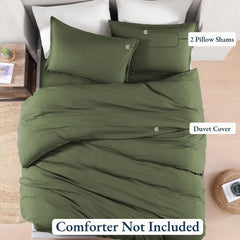 Hotel Soft Microfiber Duvet Cover Set-2000TC Quilt Cover Set & Pillowcases -1 Donna Cover Zipper Closure & 1 x Pillowcases-Br