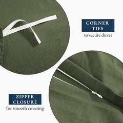 Hotel Soft Microfiber Duvet Cover Set-2000TC Quilt Cover Set & Pillowcases -1 Donna Cover Zipper Closure & 1 x Pillowcases-Br