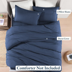 Hotel Soft Microfiber Duvet Cover Set-2000TC Quilt Cover Set & Pillowcases -1 Donna Cover Zipper Closure & 1 x Pillowcases-Br