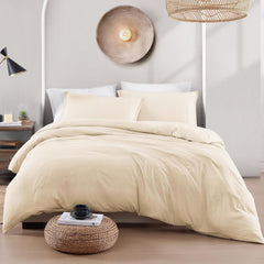 Hotel Soft Microfiber Duvet Cover Set-2000TC Quilt Cover Set & Pillowcases -1 Donna Cover Zipper Closure & 1 x Pillowcases-Br