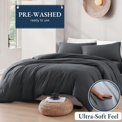 Hotel Soft Microfiber Duvet Cover Set-2000TC Quilt Cover Set & Pillowcases -1 Donna Cover Zipper Closure & 1 x Pillowcases-Br