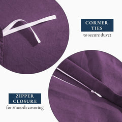 Hotel Soft Microfiber Duvet Cover Set-2000TC Quilt Cover Set & Pillowcases -1 Donna Cover Zipper Closure & 1 x Pillowcases-Br