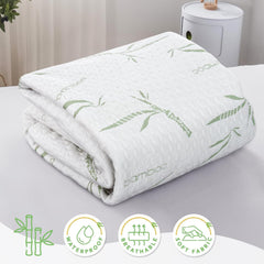 Waterproof Mattress Protector,Breathable Mattress Cover,3D Air Fabric Cooling Bed Pad Cover, Deep Pocket 40cm(Queen,Green)