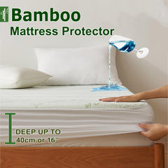 100% Waterproof Queen Mattress Protector, Breathable Mattress Cover Queen Size Bed, 3D Air Fabric Cooling Bed Pad Cover, Deep