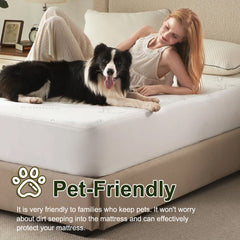100% Waterproof Single Mattress Protector, Breathable Mattress Cover Single Size Bed, 3D Air Fabric Cooling Bed Pad Cover, De