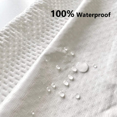 Waterproof Bamboo Pillow Protector Cover, 100% Bug Water Proof Zippered Pillow Cases Standard/Queen Size ( 2 Pack,White,48cm 