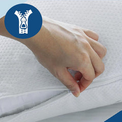 Waterproof Bamboo Pillow Protector Cover, 100% Bug Water Proof Zippered Pillow Cases Standard/Queen Size ( 2 Pack,White,48cm 