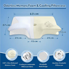 Cervical Neck Pillow for Neck Pain Relief, 2 in 1 Ergonomic Orthopedic Bed Pillow for Sleeping, Memory Foam Pillows for Side,