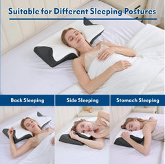 Cervical Neck Pillow for Neck Pain Relief, 2 in 1 Ergonomic Orthopedic Bed Pillow for Sleeping, Memory Foam Pillows for Side,