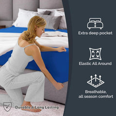 Hotel Quality Fitted Sheet - 1 Piece Fitted Sheet  -Breathable Bedding - Wrinkle, Fade, Stain Resistant- 16inch/40cm Deep Poc