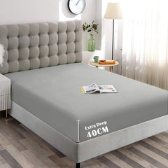 Hotel Quality Fitted Sheet - 1 Piece Fitted Sheet  -Breathable Bedding - Wrinkle, Fade, Stain Resistant- 16inch/40cm Deep Poc