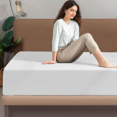 Hotel Quality Fitted Sheet - 1 Piece Fitted Sheet  -Breathable Bedding - Wrinkle, Fade, Stain Resistant- 16inch/40cm Deep Poc