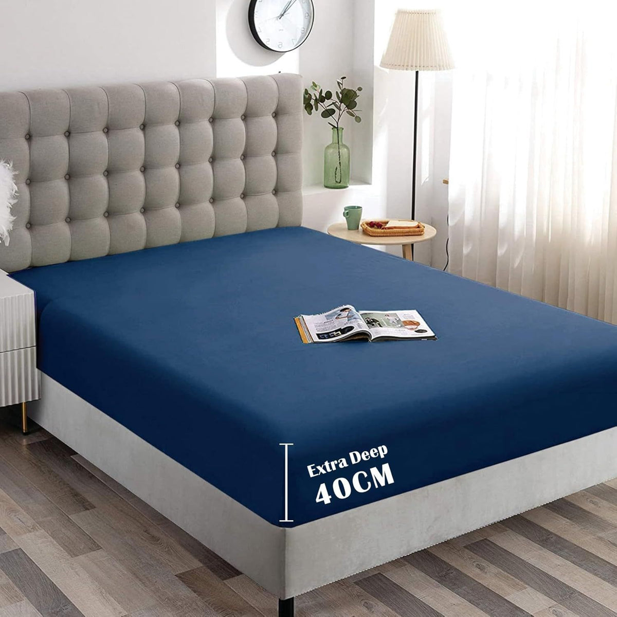 Hotel Quality Fitted Sheet - 1 Piece Fitted Sheet  -Breathable Bedding - Wrinkle, Fade, Stain Resistant- 16inch/40cm Deep Poc
