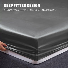 Art Silk Satin Sheet Set Hotel 4 Pieces Fitted/Flat Sheet Bedding Set-Luxury Soft Silky Sheets for Hair and Skin, Similar to 