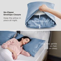 Silk Pillowcase for Hair and Skin Mulberry Silk Pillowcase Soft Breathable Smooth Both Sided Natural Silk Pillowcase with Env
