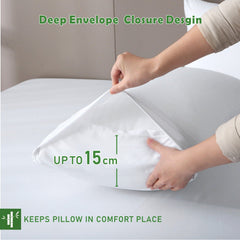 3 Piece Hotel Bamboo Cooling Fitted Sheet Set & Pillowcase -Ultra Soft 2000TC Breathable Fitted Bed Sheets Set with 37 Centim