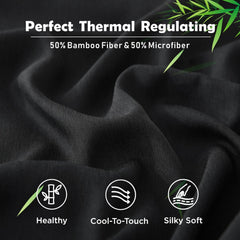 3 Piece Hotel Bamboo Cooling Fitted Sheet Set & Pillowcase -Ultra Soft 2000TC Breathable Fitted Bed Sheets Set with 37 Centim