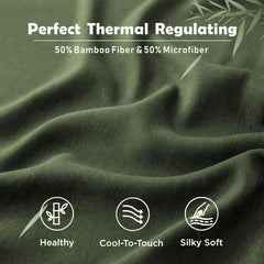 3 Piece Hotel Bamboo Cooling Fitted Sheet Set & Pillowcase -Ultra Soft 2000TC Breathable Fitted Bed Sheets Set with 37 Centim